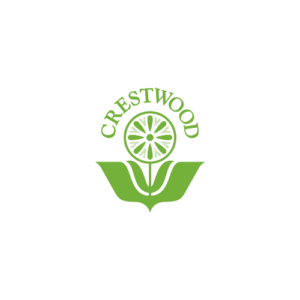 Crestwood logo green flower