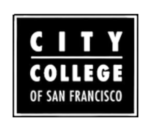 City College of San Francisco Logo black box with white letters