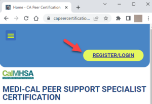 capeercertification.org register-login button.