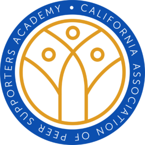California Association of Peer Supporters Academy blue circle logo
