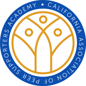 California Association of Peer Supporters Academy blue circle logo