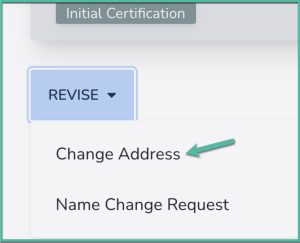 Revise change address screenshot