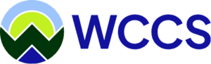 Blue text reads "WCCS" with an image to the left depicting the outdoors.