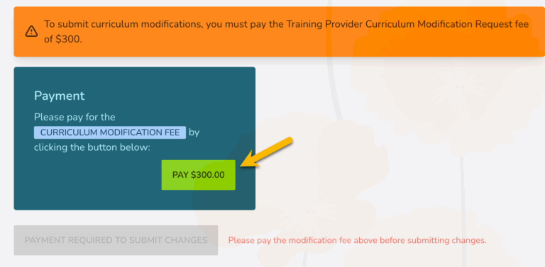 provider application with "PAY" showing as an option