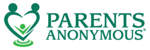 logo para Parents Anonymous. El texto es de color verde.